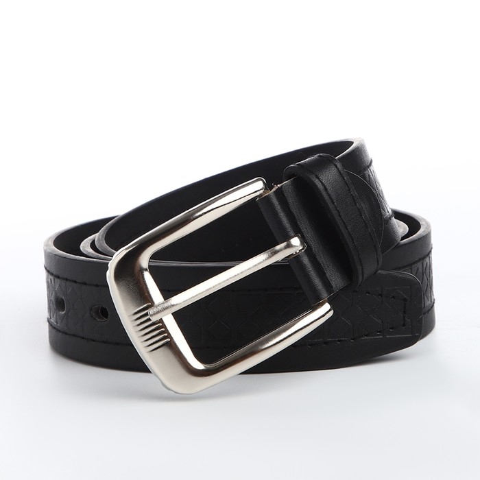 Ремень мужской, ширина 3,6 см, протектор, винт, пряжка металл, цвет чёрный Ремень мужской, ширина 3,6 см, протектор, винт, пряжка металл, цвет чёрный