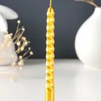 Набор свечей витых, 1.5&times;15 см, 3 шт., золотой