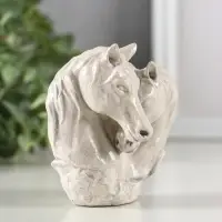 Фигура гипс "Пара лошадей", 8х6х7 см, под камень