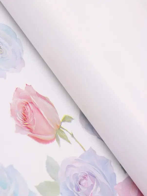Пленка для цветов, &laquo;Розы&raquo;, белая, 57&times;57 см