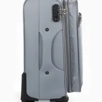 Чемодан на колёсах TEXTURA, кодовый замок, текстильный, с увеличением, 36&times;25&times;58 см, 20", серый