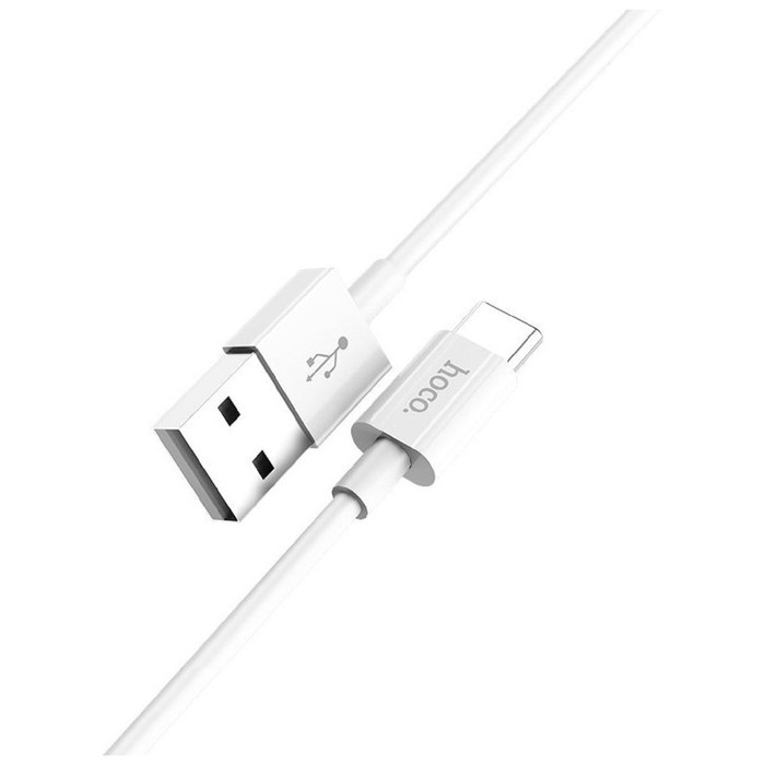 Кабель Hoco X23, Type-C - USB, 3 А, 1 м, TPE оплетка, белый