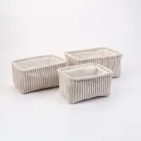 Набор корзин &laquo;Soft&Pure&raquo; 3 шт.: 29&times;21&times;14, 26&times;18&times;13, 23&times;15&times;13 см, полиэстер. белый