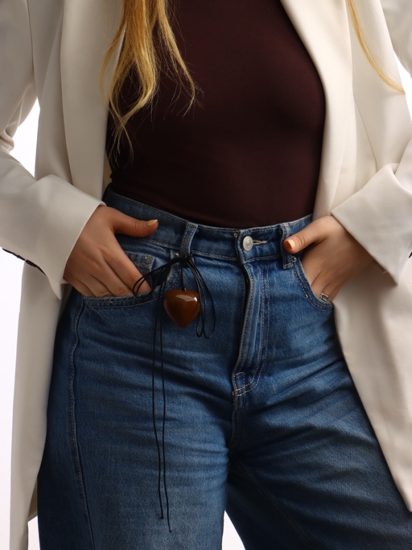 Портупея с кулоном «Сердечко», трансформер, коричневая, 150 см Портупея с кулоном «Сердечко», трансформер, коричневая, 150 см