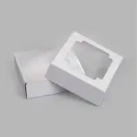 Коробка складная, крышка-дно,с окном, белая, 15 х 15 х 5 см
