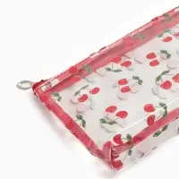 Косметичка ПВХ Вишня 25*5*15, отд на молнии,  прозрачный