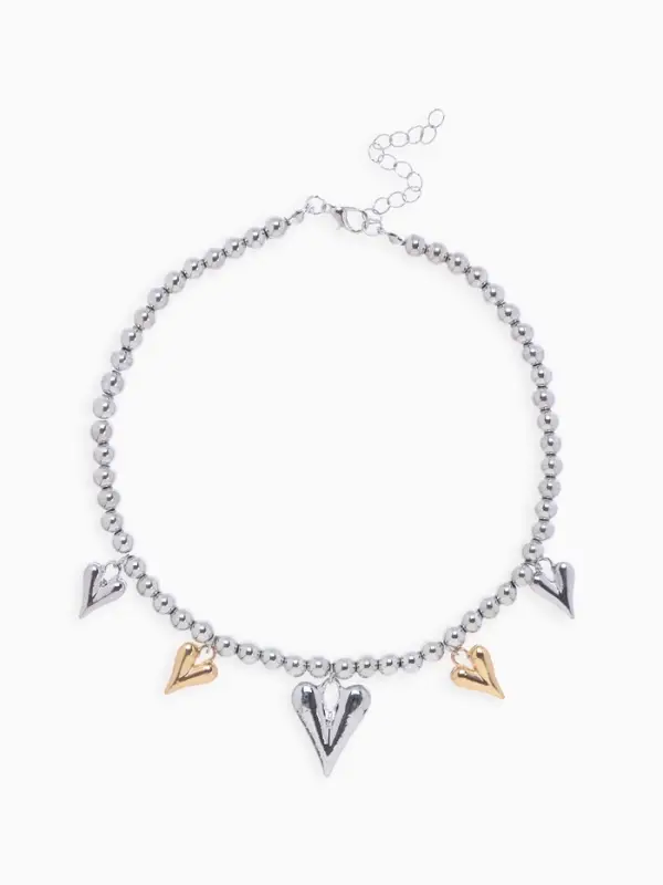 Колье "Сердце" минимализм, цветной