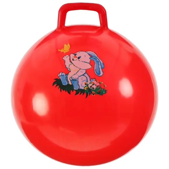 Мяч - прыгун с ручкой ONLYTOP, d=45 см, цвет МИКС Мяч - прыгун с ручкой ONLYTOP, d=45 см, цвет МИКС