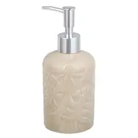 VETTA Дозатор для жидкого мыла, керамика, 17x7,5x7,5 см, листья, беж