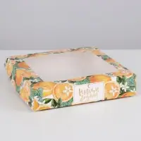 Коробка складная «Мандариновое настроение», 20 х 20 х 4 см