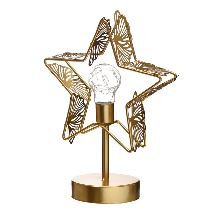 Ночник  Ночник "Звезда" LED от батареек 3хАА золото 22х11х28 см RISALUX