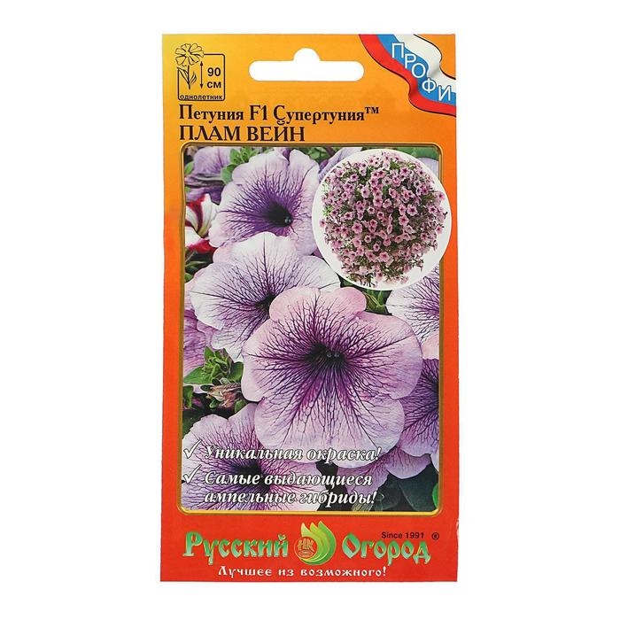 Семена цветов Петуния супертуния  Семена цветов Петуния супертуния "Плам вайн" F1, 6 шт