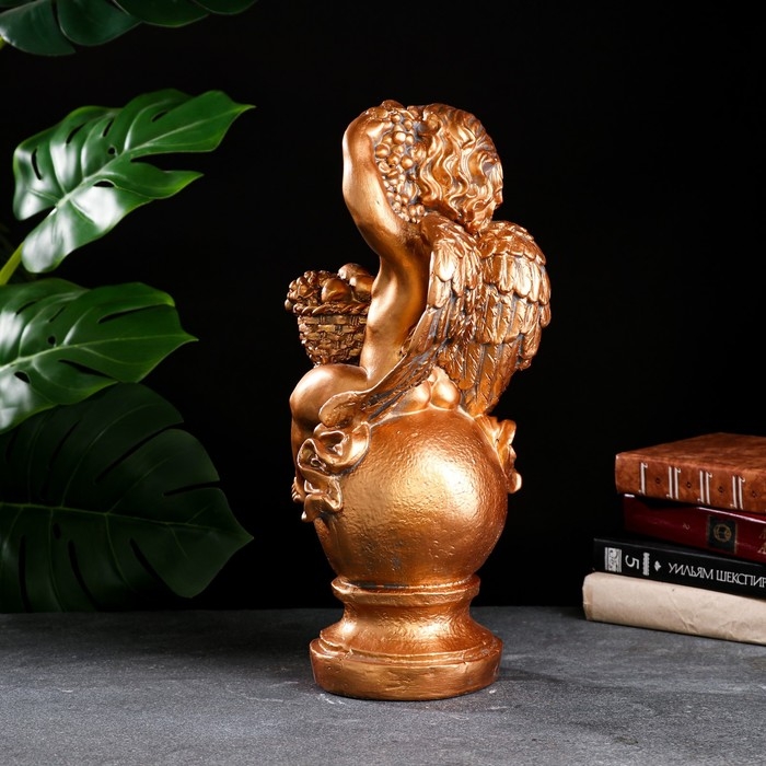 Фигура  Фигура "Ангел с корзиной" бронза 19х20х42см