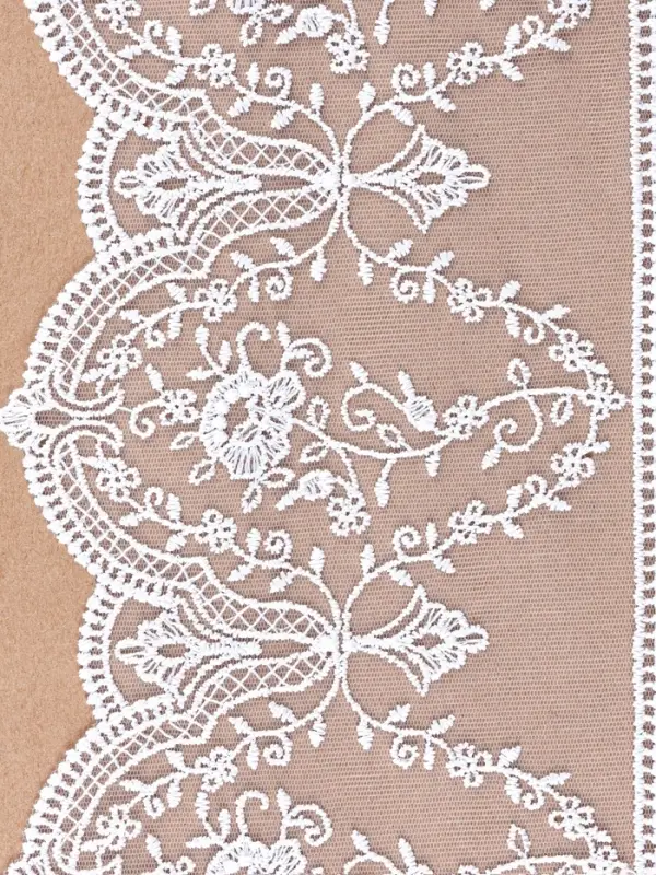 Кружево на сетке, 145 мм, 11&plusmn;1 м, белое