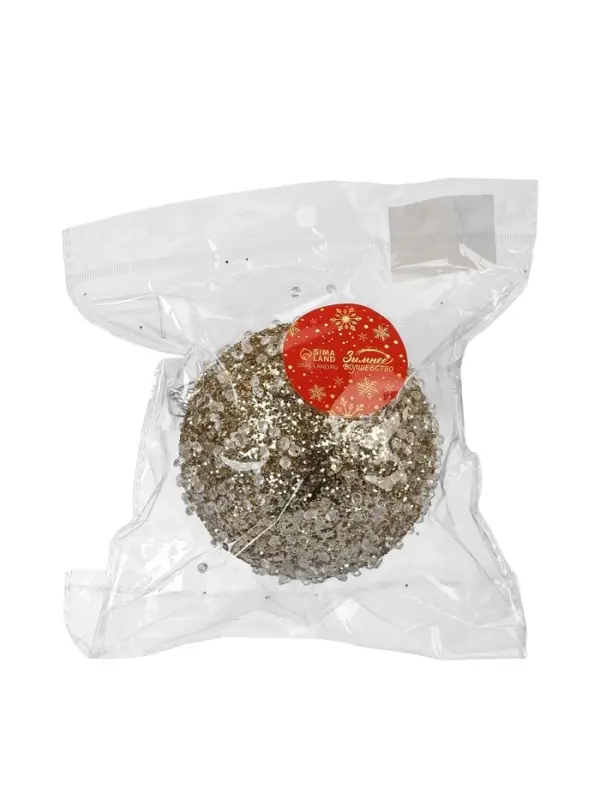 Ёлочный шар новогодний d=10 см «Карнавал» грация, золото Ёлочный шар новогодний d=10 см «Карнавал» грация, золото