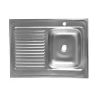 Мойка кухонная ZEIN, накладная, правая, 0.4 мм, 80*60*16 см, 1 1/2&rsquo;&rsquo;, без сифона