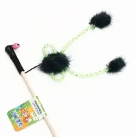 Дразнилка - удочка &laquo;Норковое чудо&raquo;, на деревянной палочке