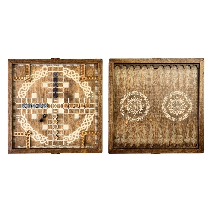 Нарды деревянные + парчис (лудо), настольная игра, 37 х 37 см Нарды деревянные + парчис (лудо), настольная игра, 37 х 37 см