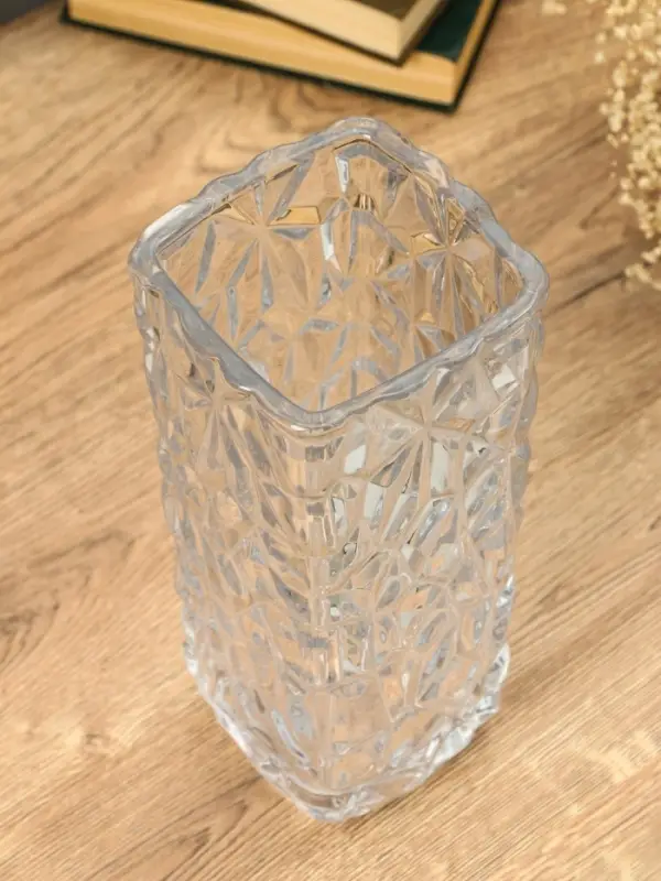 Ваза стекло настольная  Ваза стекло настольная "Эдисон" лучики, 29х12 см, прозрачный