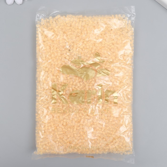 Бисер стекло 6/0  Бисер стекло 6/0 "Персик" светится УФ 450 гр