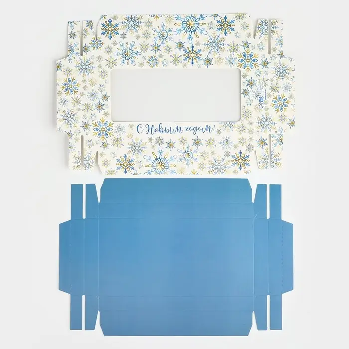 Коробка для шоколада «Снежинки», с окном, 9.4 х 1.7 х 18.4 см Коробка для шоколада «Снежинки», с окном, 9.4 х 1.7 х 18.4 см