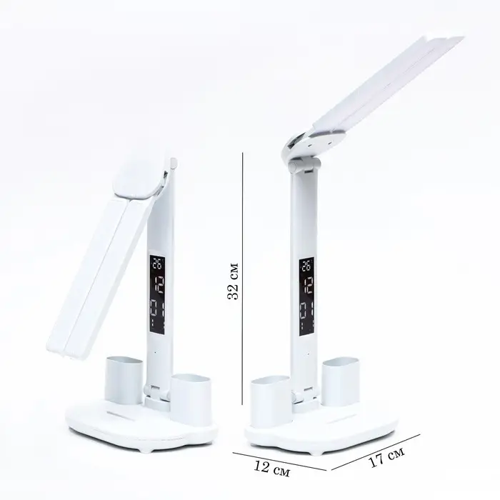 Часы - лампа электронные: календарь, термометр, LED, 3 режима, USB, 32&times;12&times;17 см