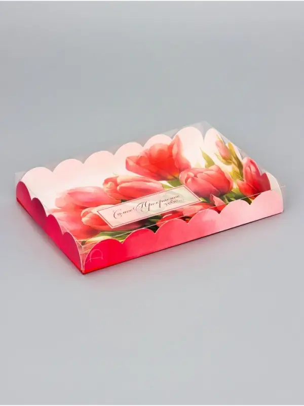 Коробка для печенья, «Тюльпаны», 22×15×3 см Коробка для печенья, «Тюльпаны», 22×15×3 см