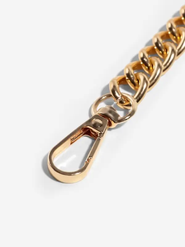 Ручка для сумки, бамбук, с цепочками и карабинами, 60 см, цвет золотой