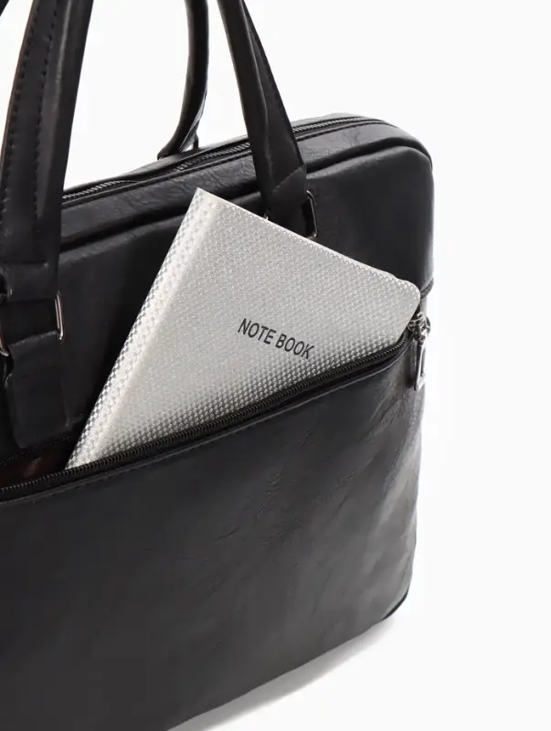 Сумка деловая, 38*8*29см, отд на молнии, 2 н/кармана, длин регил. ремень, ручка, черный