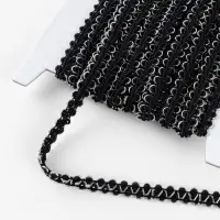 Тесьма декоративная &laquo;Шанель&raquo;, 8 мм, 10&plusmn;1 м, чёрная с серебряной нитью