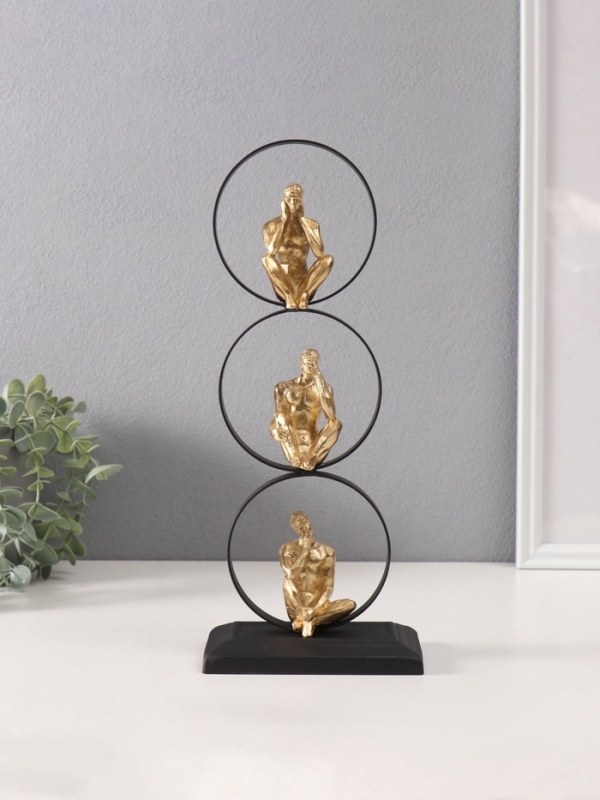 Сувенир полистоун  Сувенир полистоун "Абстракция. Не слышу, не вижу, не говорю" 8х13,5х32 см