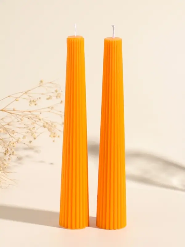 Набор свечей, 3.5х23 см, 2 шт "Башня" апельсин 4х9,5х25 см