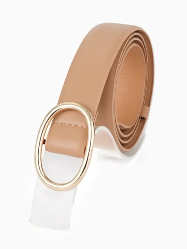 Ремень жен 05-01-01-07, 3*0,3*110 см, без винта, пряжка золото, затяжка, бежевый