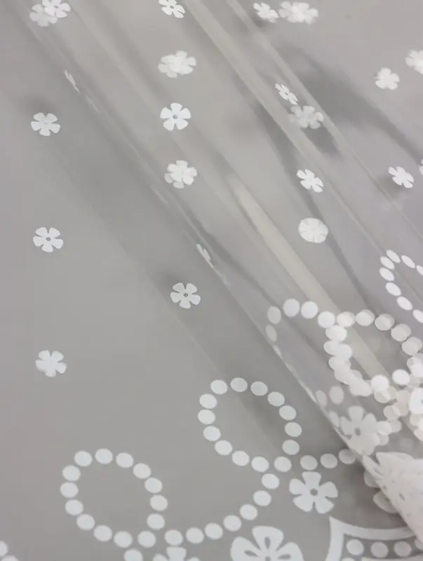 Пленка прозрачная с рисунком «Классикцветов» Белый 0.7×8.2±5%м