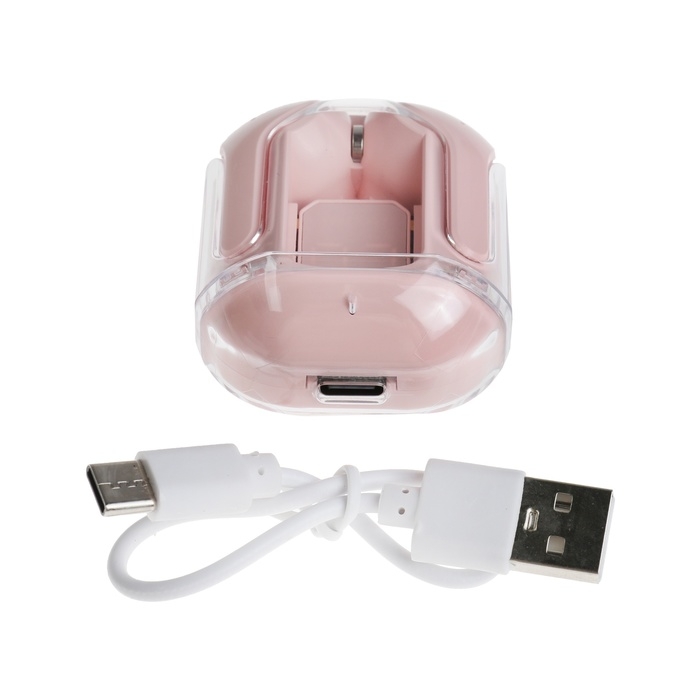 Наушники беспроводные Air31, TWS, вакуумные, BT 5.0, 45/230 мАч, прозрачные, розовые Наушники беспроводные Air31, TWS, вакуумные, BT 5.0, 45/230 мАч, прозрачные, розовые