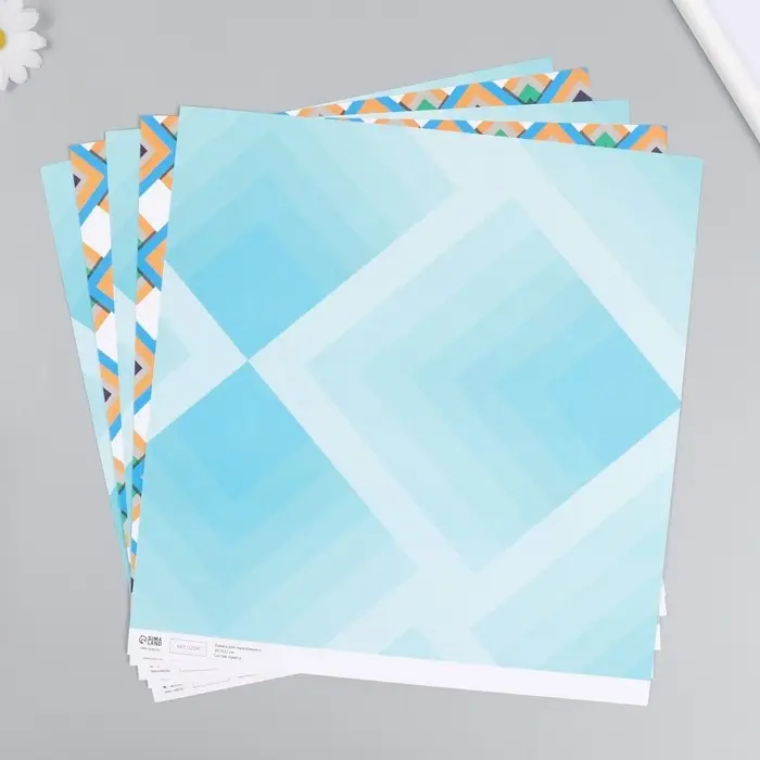 Бумага для скрапбукинга двусторонняя "Ромбы" плотность 180 гр 30,5х32 см