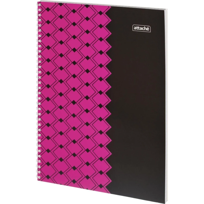 Бизнес-тетрадь А4 60л Attache Персия Фукс/Черн клет, 65г, греб, ВД-лак