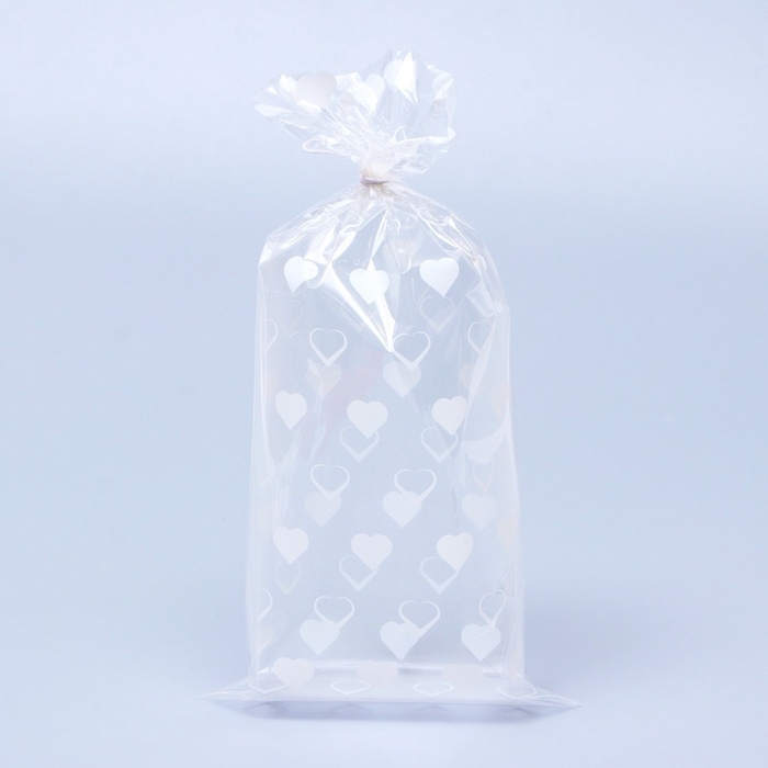 Пакет фасовочный БОПП, Пакет фасовочный БОПП, "Сердца" 15*30 см набор 50 шт