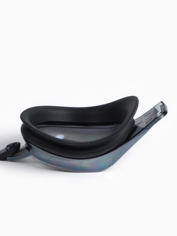 Очки для плавания взрослые, цвет черный зеркальный Очки для плавания взрослые, цвет черный зеркальный