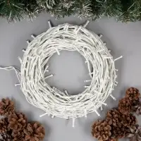 Гирлянда &laquo;Нить&raquo; 20 м, IP44, белая нить, 200 LED, свечение тёплое белое, 8 режимов, 220 В