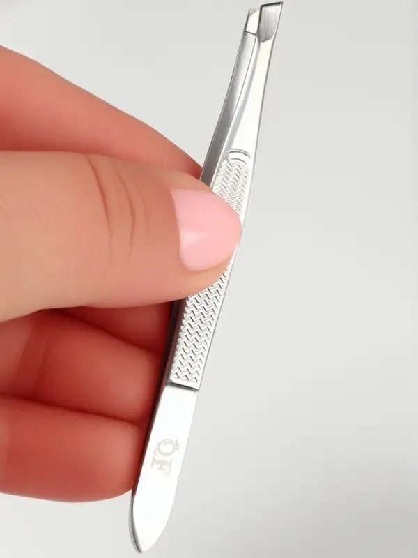 Пинцет &laquo;Premium&raquo; скошенный, узкий, 9 см, серебристый