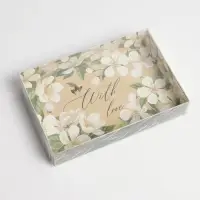 Кондитерская упаковка, коробка для макарун с PVC крышкой, With love, 18 х 12 х 3.5 см