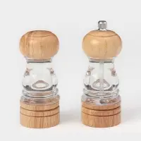 Набор мельниц для соли и перца Доляна, 2 предмета: 10.5&times;5 см, 11.5&times;5 см, прозрачный