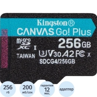 Карта памяти microSDXC Kingston 256G Go Plus G4 200R V30 адапт. SDCG4/256GB