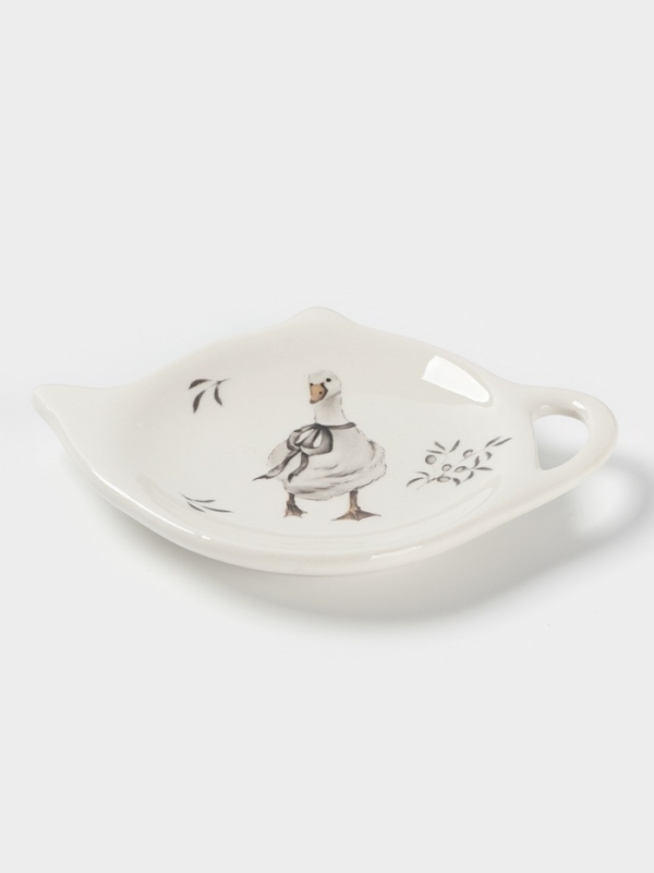 Подставка под чайный пакетик Доляна  Подставка под чайный пакетик Доляна "Гуси" цвет белый  12х9х1,5 см