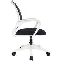 Кресло 0MX_VB_Echair-396W (LT) сетка/ткань черный пластик белый