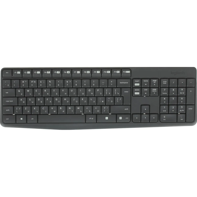 Набор клавиатура+мышь Logitech MK235,серый/черный,USB беспров(920-007949)