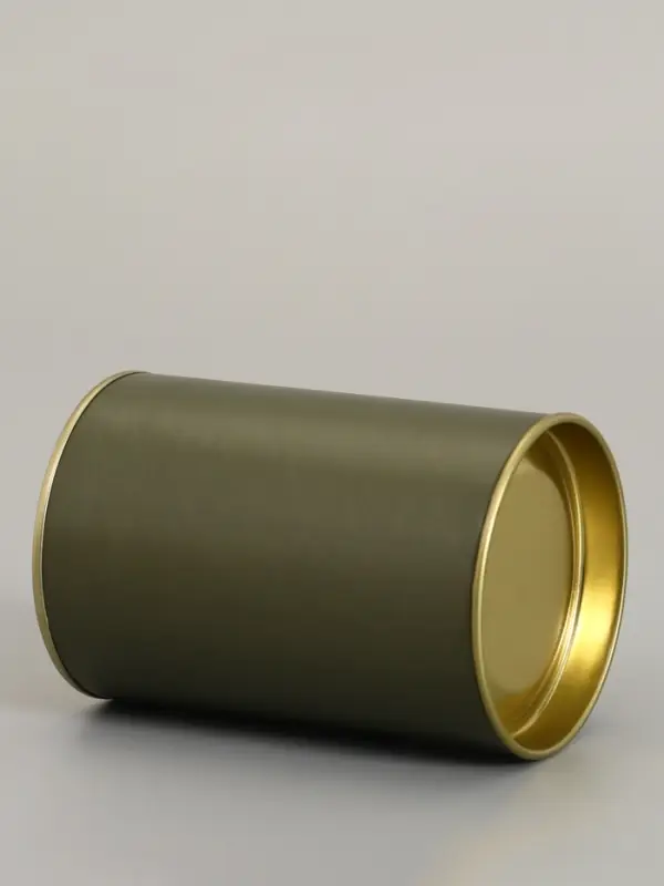 Тубус 73&times;110 мм (90 мм внутренняя высота), картон, хаки, металлическая крышка