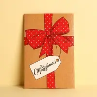 Открытка «С Днем Рождения», большой бант, частичный УФ-лак, 12 × 18 см