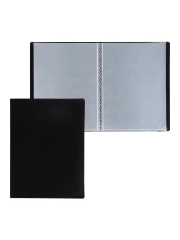 Папка с 30 вкладышами А4, 500 мкм, Calligrata, текстура &laquo;песок&raquo;, чёрная